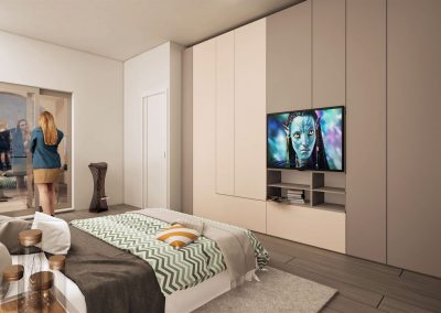 Camera da letto con televisione