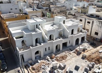 Il Complesso Santorini, con le sue tre villette, visto dall'alto